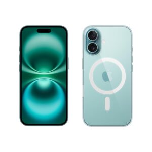 Apple iPhone 16 128GB - Teal + Clear Case with MagSafe