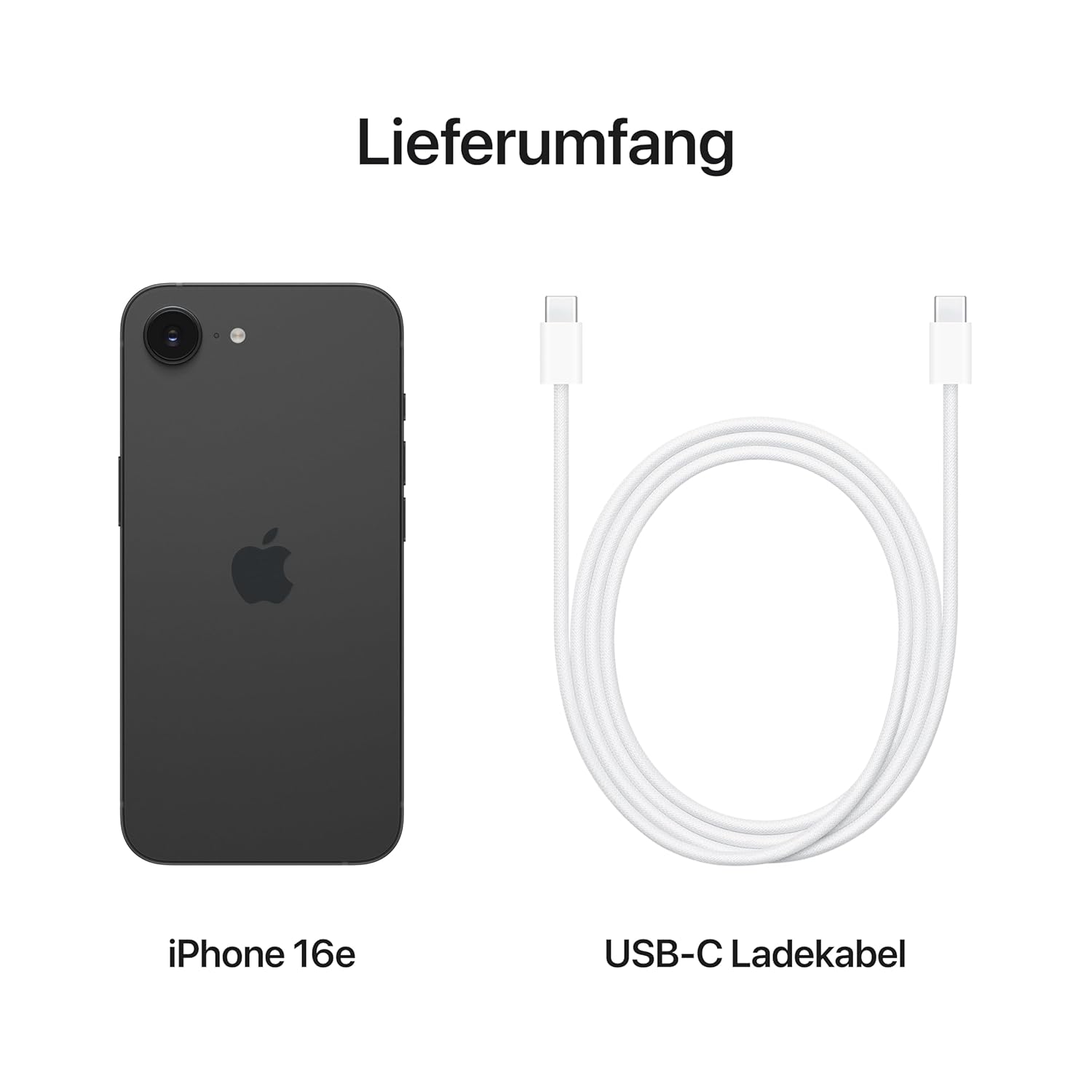 Apple iPhone 16e 128 GB: Designed for Apple Intelligence, A18 Chip, Gigantic Battery Life, 48 MP Fusion Camera, 6.1 Inch Super Retina XDR Display, Black