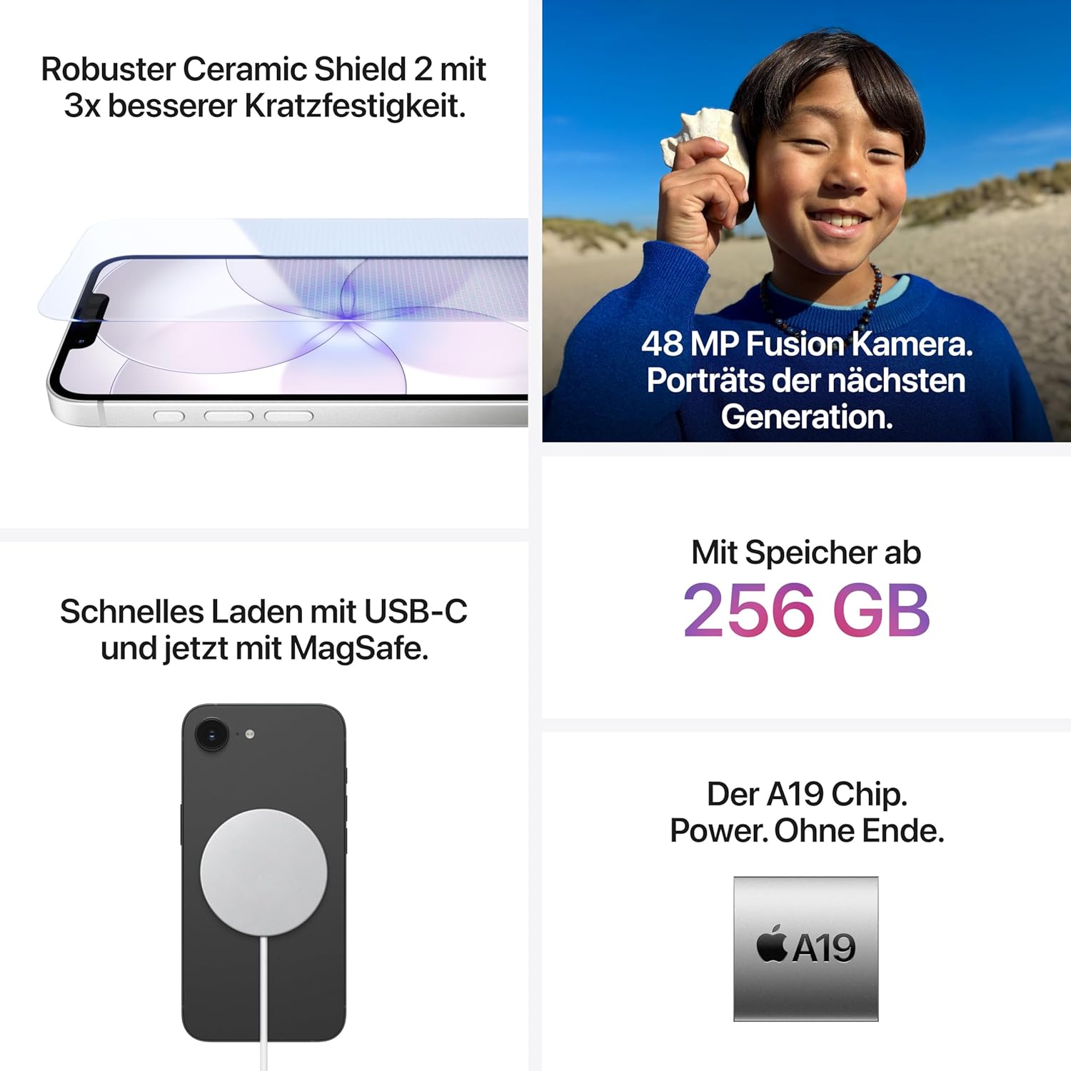 Apple iPhone 17e (256GB): 6.1" Super Retina XDR Display, A19 Chip, All Day Battery, 48MP Fusion Camera; Pale Pink
