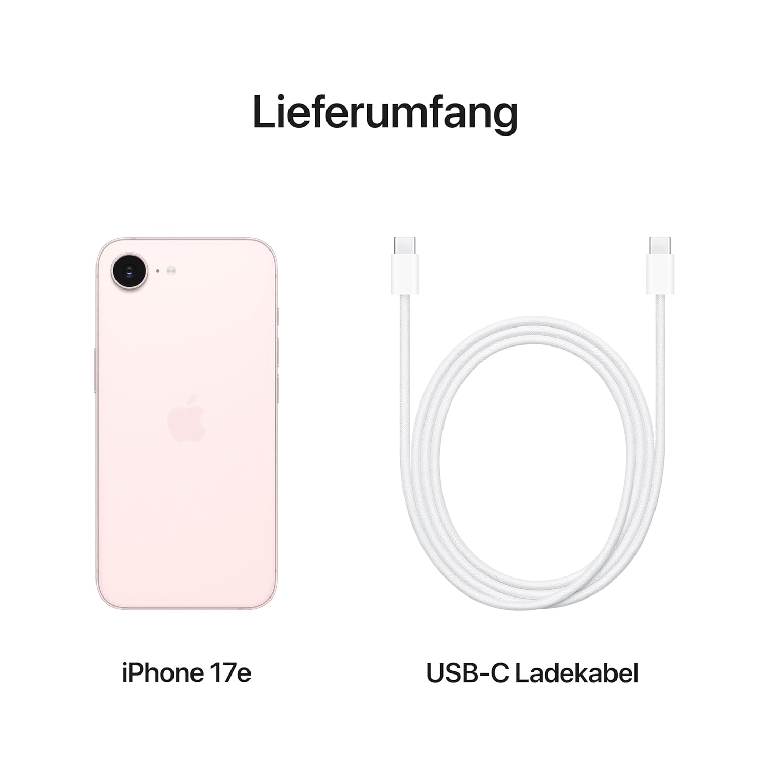 Apple iPhone 17e (256GB): 6.1" Super Retina XDR Display, A19 Chip, All Day Battery, 48MP Fusion Camera; Pale Pink