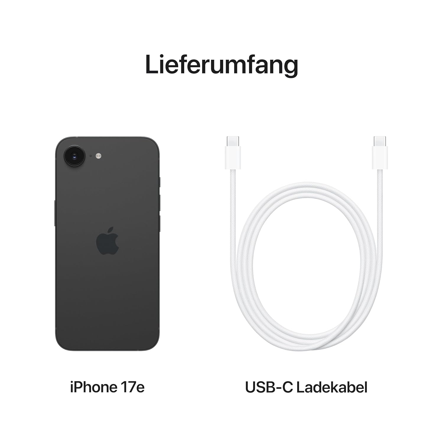 Apple iPhone 17e (256GB): 6.1" Super Retina XDR Display, A19 Chip, All Day Battery, 48MP Fusion Camera; Black