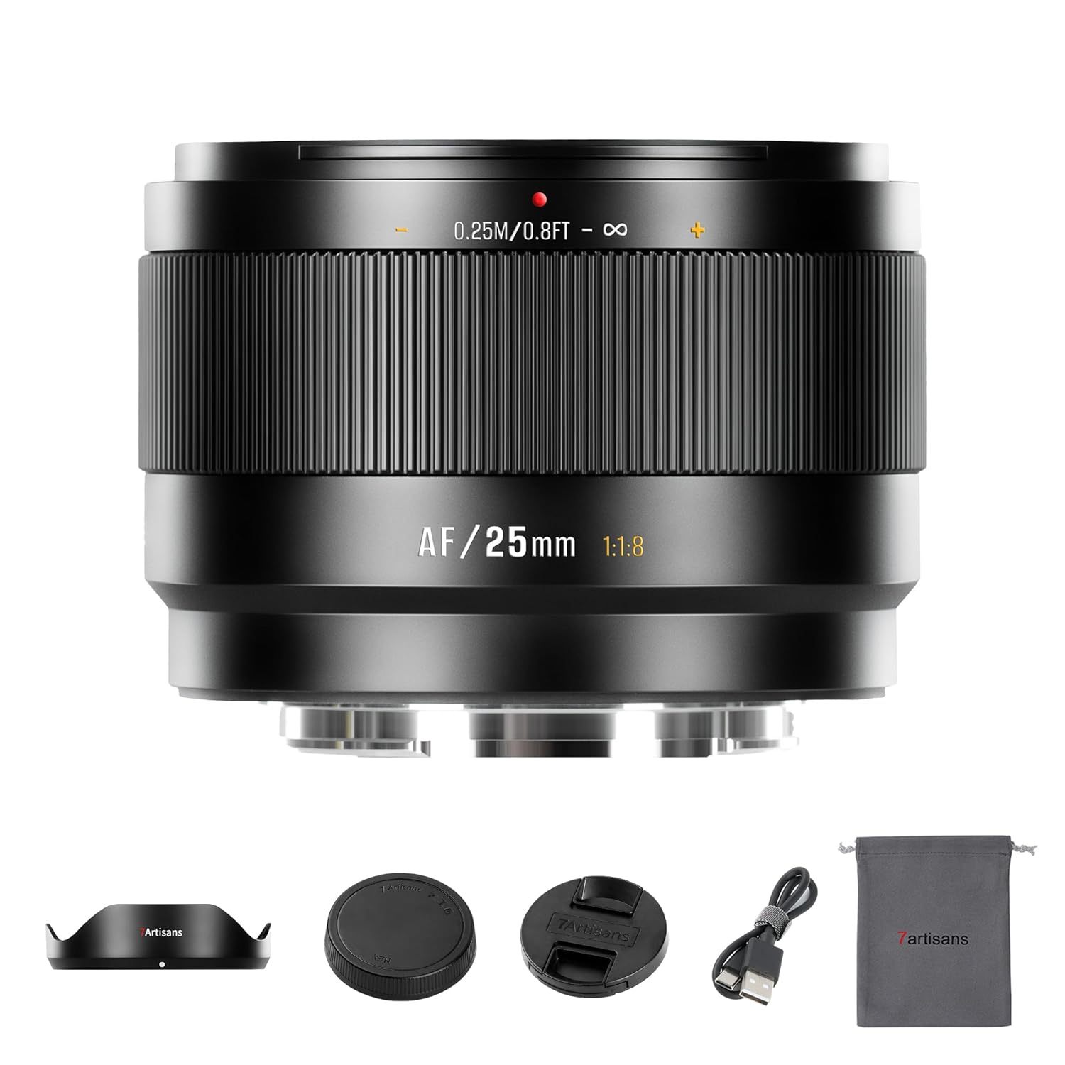 7Artisans Autofocus 25mm F1.8 APS-C Lens LITE Series Large Brightness F1.8 Support Face & Eye Detection Compatible with Fujifilm X-H/T/T30/S/E/A Series Fuji X-E2 Fuji X-T2