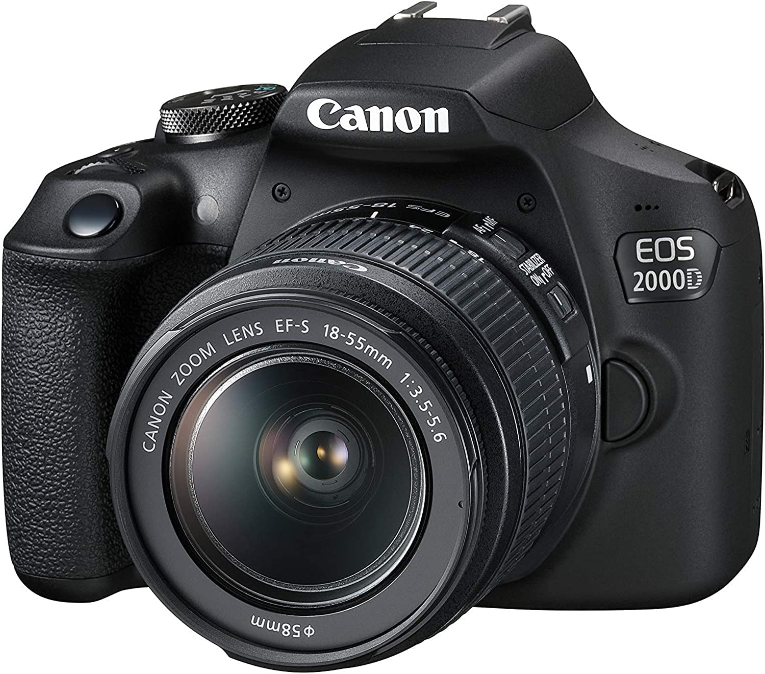 Canon EOS 2000D single lens reflex camera (24.1 MP, DIGIC 4+, 7.5 cm (3.0 inch) LCD, Full-HD, WIFI, APS-C CMOS sensor) including lenses EF-S 18-55mm F3.