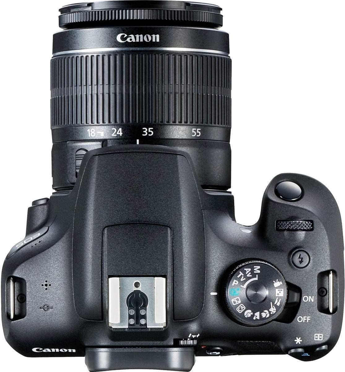 Canon EOS 2000D single lens reflex camera (24.1 MP, DIGIC 4+, 7.5 cm (3.0 inch) LCD, Full-HD, WIFI, APS-C CMOS sensor) including lenses EF-S 18-55mm F3.