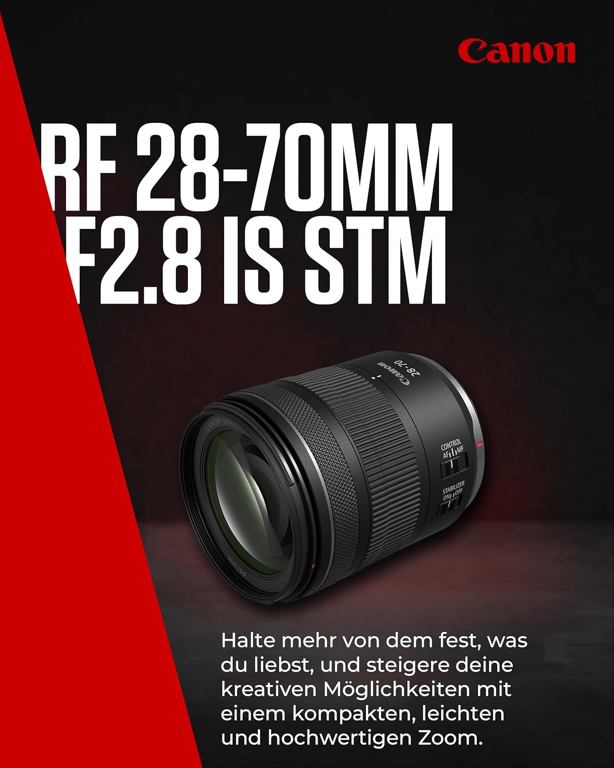 Canon RF 28-70 mm F2.8 is STM Standard Zoom Lens for EOS R Cameras with 5.5 Level Image Stabiliser Weather Protection in Compact and Lightweight Design