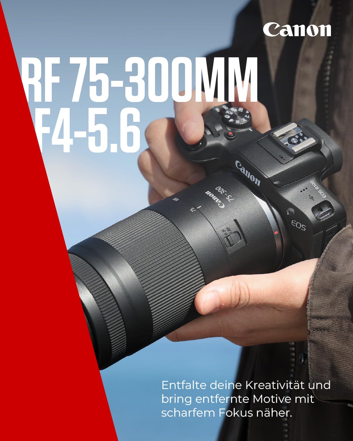 Canon RF 75-300 mm F4-5.6 Lens | Lightweight Telephoto Zoom Lens for Animal & Sports Photography | With Auto Focus Motor & Super Spectra Coating | Compatible with Canon EOS R...