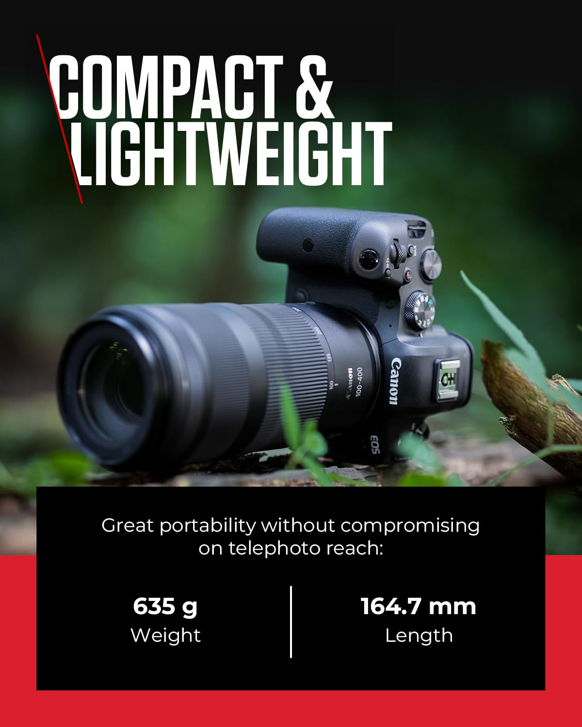 Canon RF Lens 100-400 mm F5.6-8 IS USM - Telephoto Zoom with 5.5 Level Image Stabiliser for Sports & Nature Compatible with EOS R System