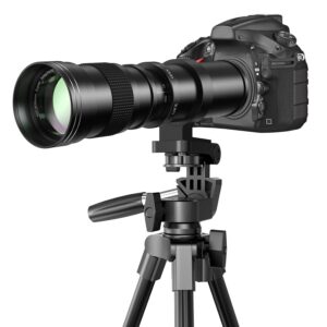 Lightdow 420-800mm f/8.3-16 Telephoto Lens for Canon EF Lens, Manual Telephoto Zoom Lens with T-Ring for Canon EOS Rebel SL2 SL1 T8i T7 T6 850D 800D 4000D 2000D 90D 80D 77D 70D...