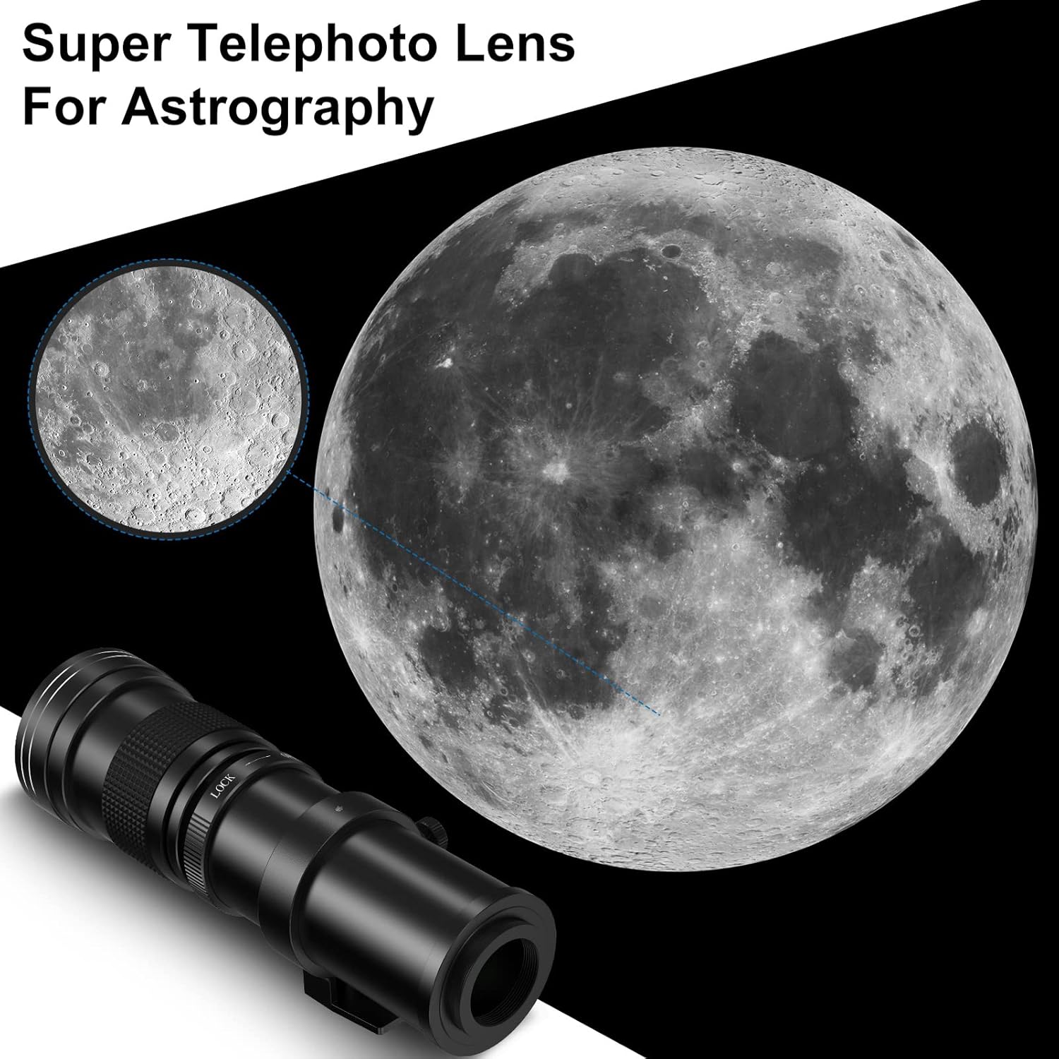 Lightdow 420-800mm f/8.3-16 Telephoto Lens for Canon EF Lens, Manual Telephoto Zoom Lens with T-Ring for Canon EOS Rebel SL2 SL1 T8i T7 T6 850D 800D 4000D 2000D 90D 80D 77D 70D...