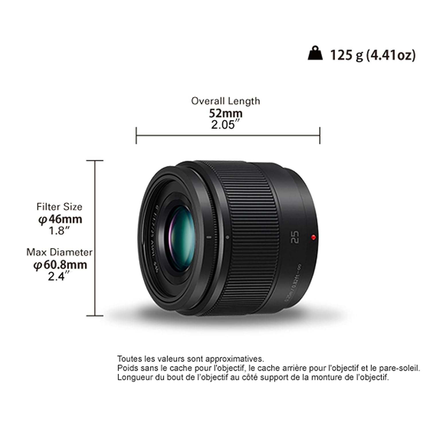 Panasonic Lumix 25mm F1.7 | H-H025E-K Prime Lens, Black — Micro 4/3 Mount Compatible Panasonic & Olympus
