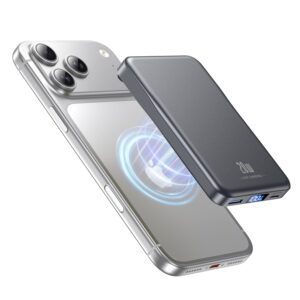 Powerbank für MagSafe, 10000mAh Magnetische Power Bank ohne Kabel, 20W PD Schnellladegerät, Kabelloses Magnetladegerät mit USB-C EIN-/Ausgang, LED-Anzeige für iPhone...