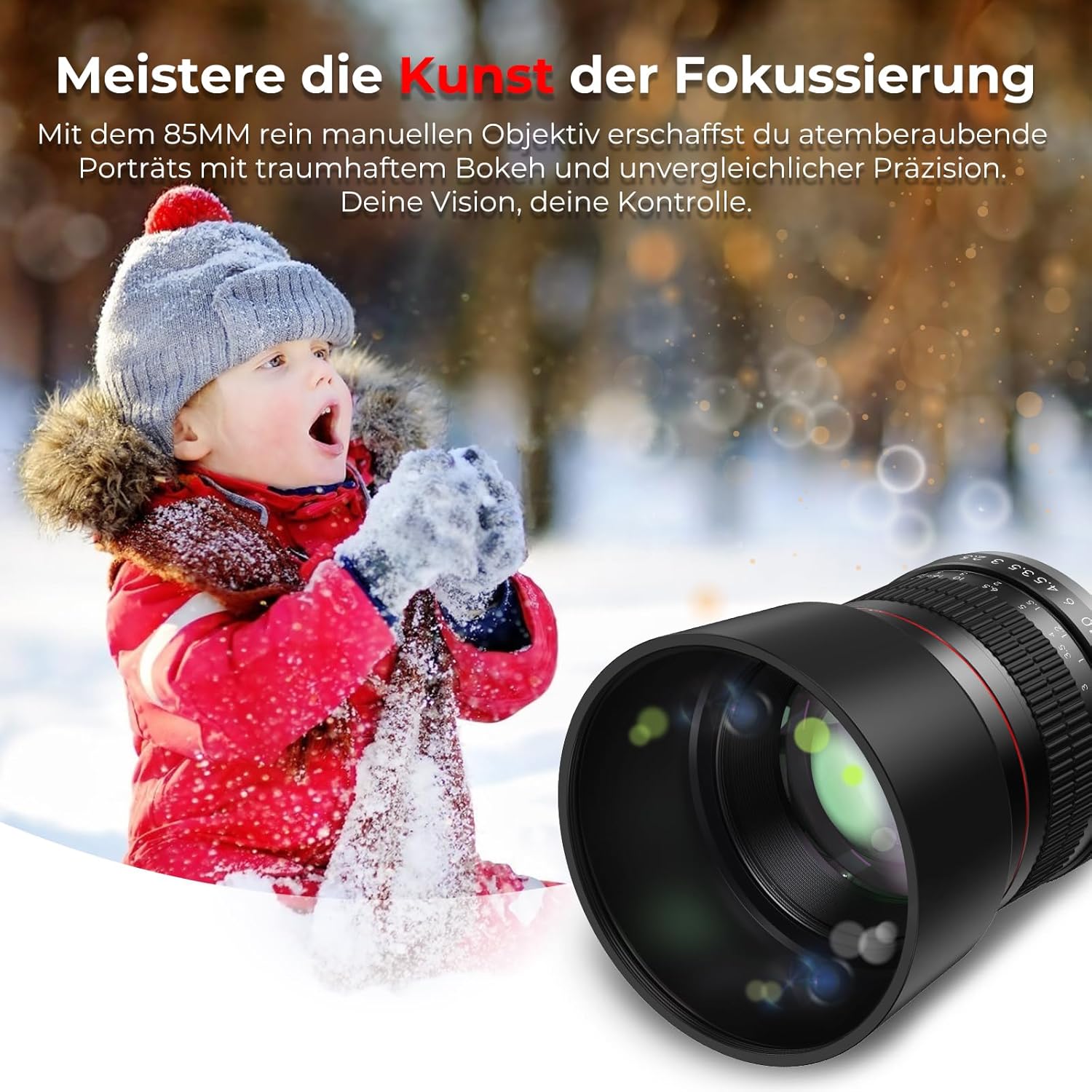'Prime Tdow 85 mm f/1.8 Medium Telephoto Portrait Manual Focus Lens for Canon EOS DSLRs