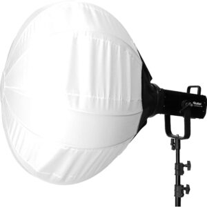 Rollei Balloon Softbox with Light Control Curtain, 65 cm Round Light Shaper with Bowens S-Type Bayonet for Studio Flash Devices and LED Continuous Lights, 28196