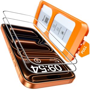 TOCOL für iPhone 17 Pro für Panzerglas 6,3 Zoll, Full Screen Automatische Installation 9H Folie Stoßfest Kratzfest Anti-Fingerabdruck Anti-Bläschen, Kompatibel mit Hülle, 2 Stück