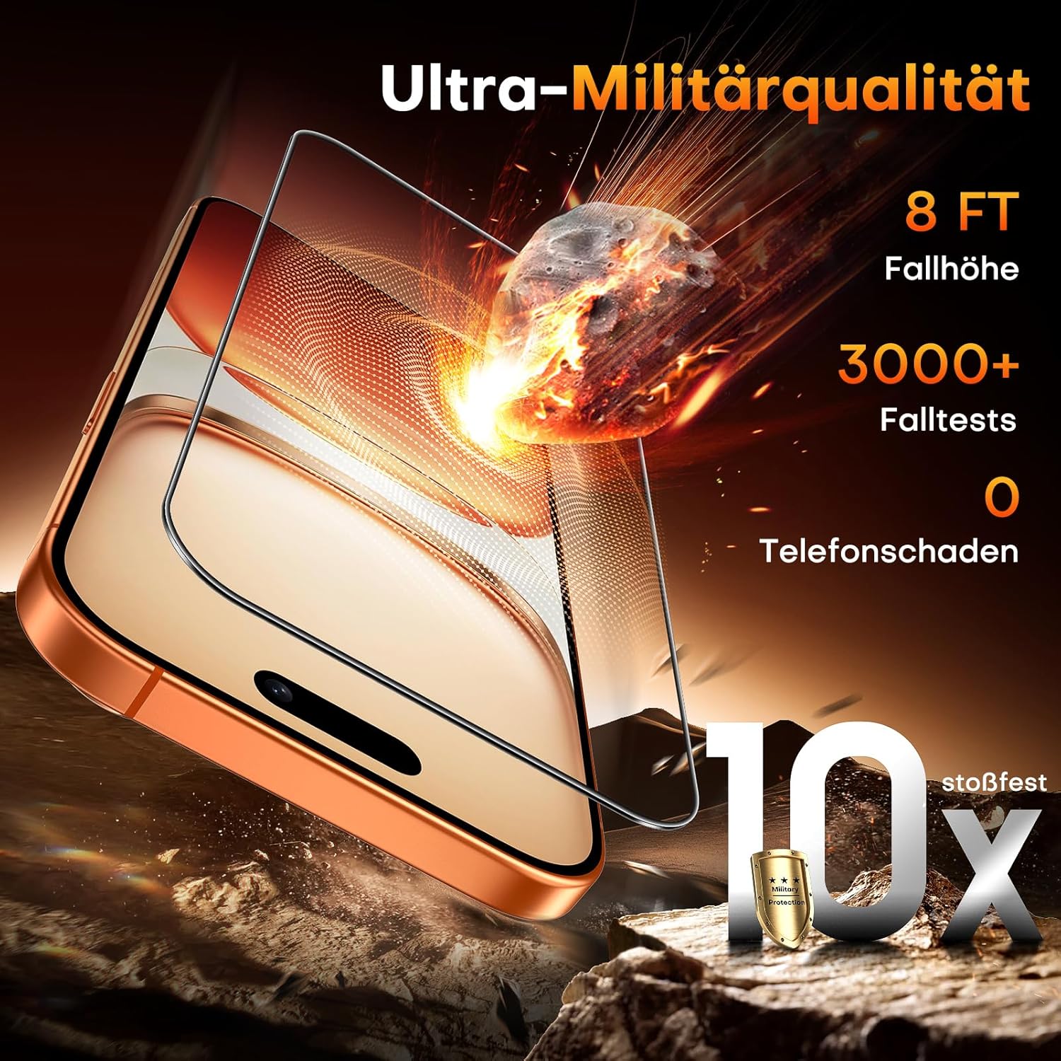 TOCOL für iPhone 17 Pro für Panzerglas 6,3 Zoll, Full Screen Automatische Installation 9H Folie Stoßfest Kratzfest Anti-Fingerabdruck Anti-Bläschen, Kompatibel mit Hülle, 2 Stück