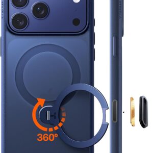 TORRAS Ostand Q3 Spin für iPhone 17 Pro Max Hülle (360°Stabilen Ständer für Magsafe) Militärschutz Handyhülle für iPhone 17 Pro Max Case mit Kamera-Tastenschutz Kratzfeste Matt...