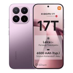 XIAOMI 17T Smartphone 12GB+256GB- Handy mit Android, 6,59 Zoll 120Hz Eye-Care Display, 6500mAh Silizium-Kohlenstoff-Akku, Leica 5X Telekamera, 67W HyperCharge, Violett, 3 Jahre...